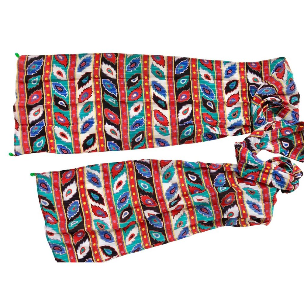 Vintage Scarf with beads and Bohemian design boho fashions scarf wrap MOD.
